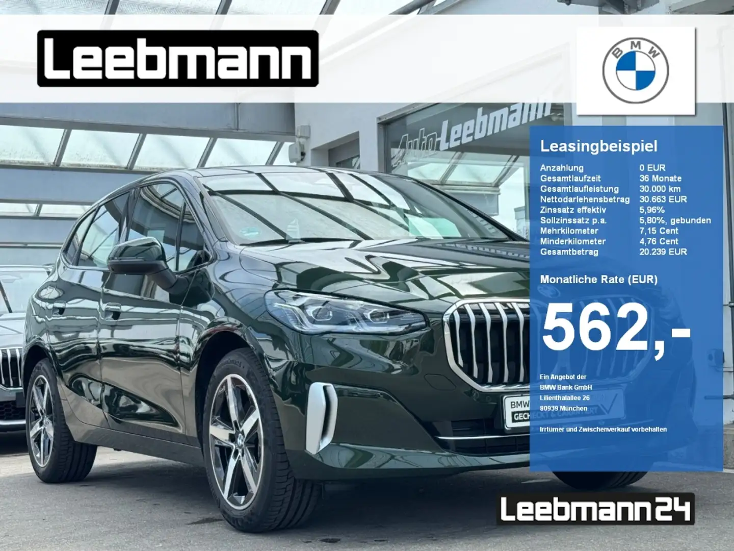 BMW 218 i Active Tourer Luxury AHK GARANTIE-04/2029 Зелений - 1