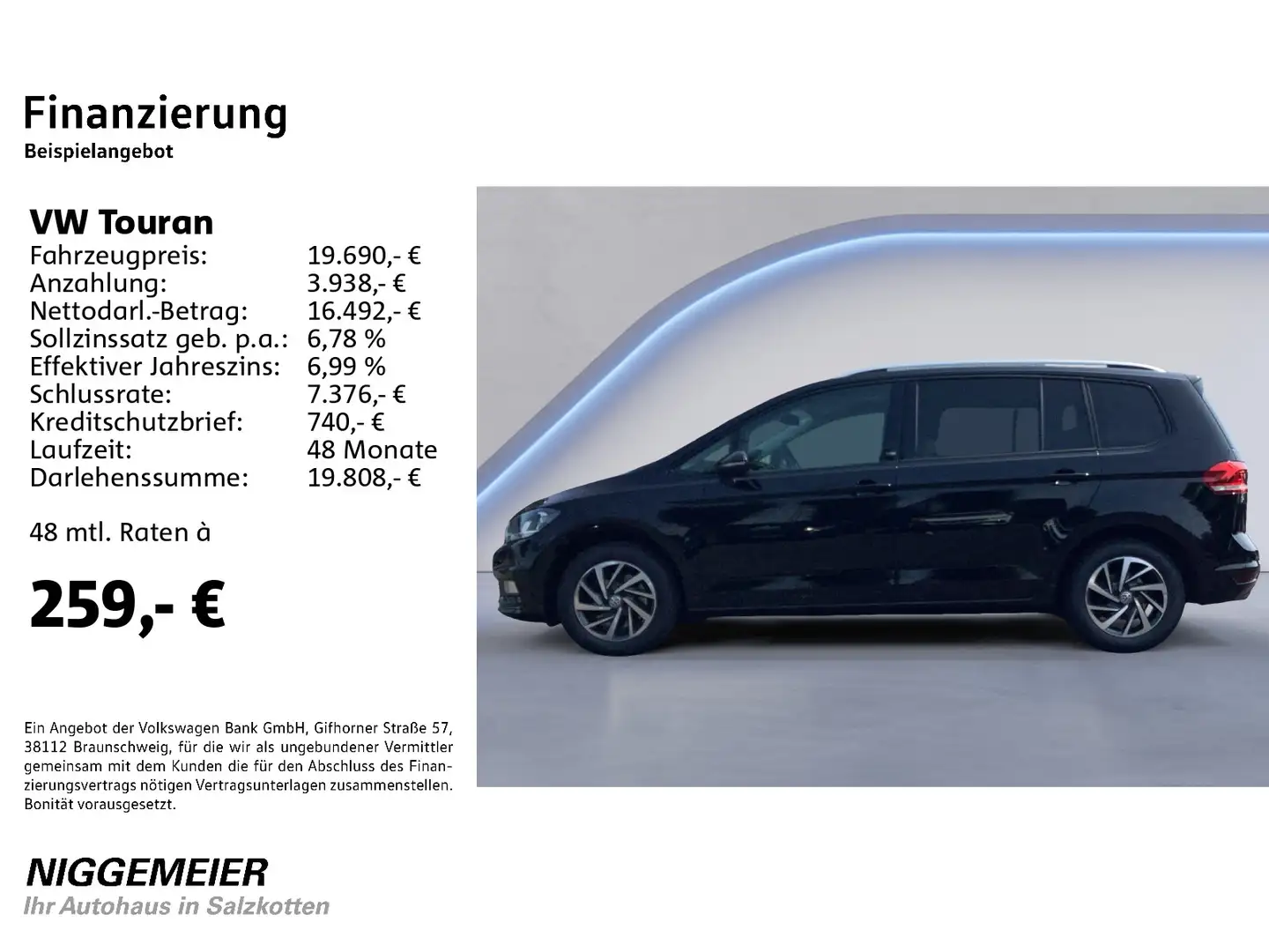 Volkswagen Touran 1.4TSI SOUND NAVI+ACC+PARKPILOT+APP-CONNE Noir - 2
