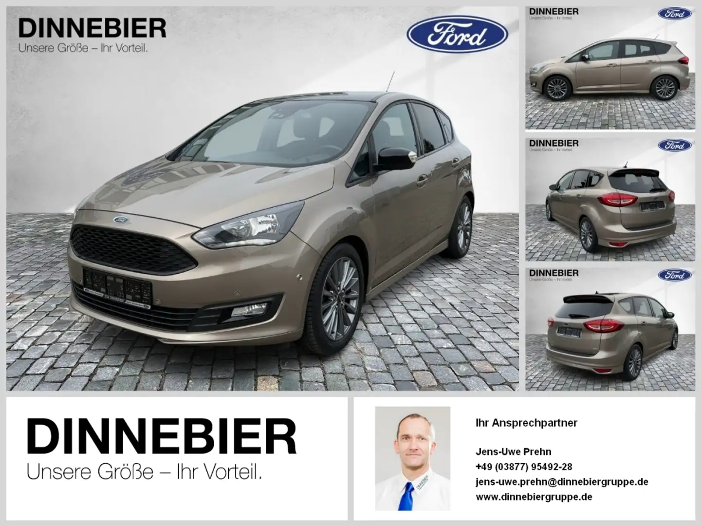 Ford C-Max SPORT 1.0EB *Bluetooth*SitzHzg*NAVI*KlimaAuto* Dyn Серебристый - 1