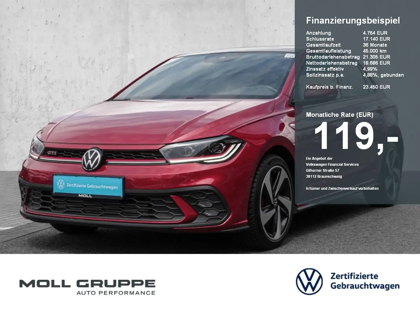 Volkswagen Polo GTI 2.0 TSI OPF 152 kW 7-Gang-DSG Pano IQ Light Rot - 1