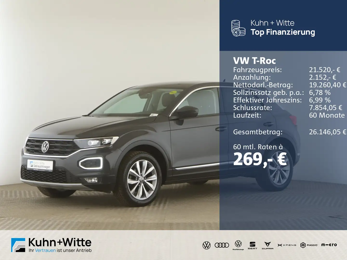 Volkswagen T-Roc 1.5 TSI Style *ACC*LED*PDC*SHZ*Navi* Grau - 1