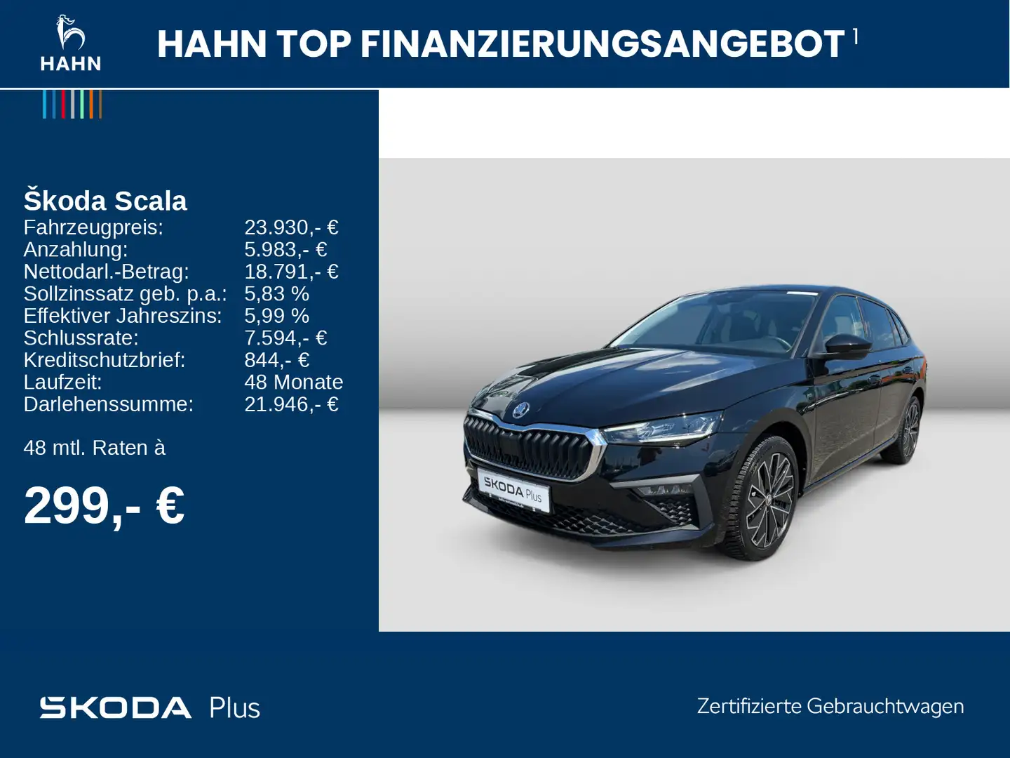 Skoda Scala 1.0TSI DSG Drive LED Navi CAM Sitzh App-Co Schwarz - 2