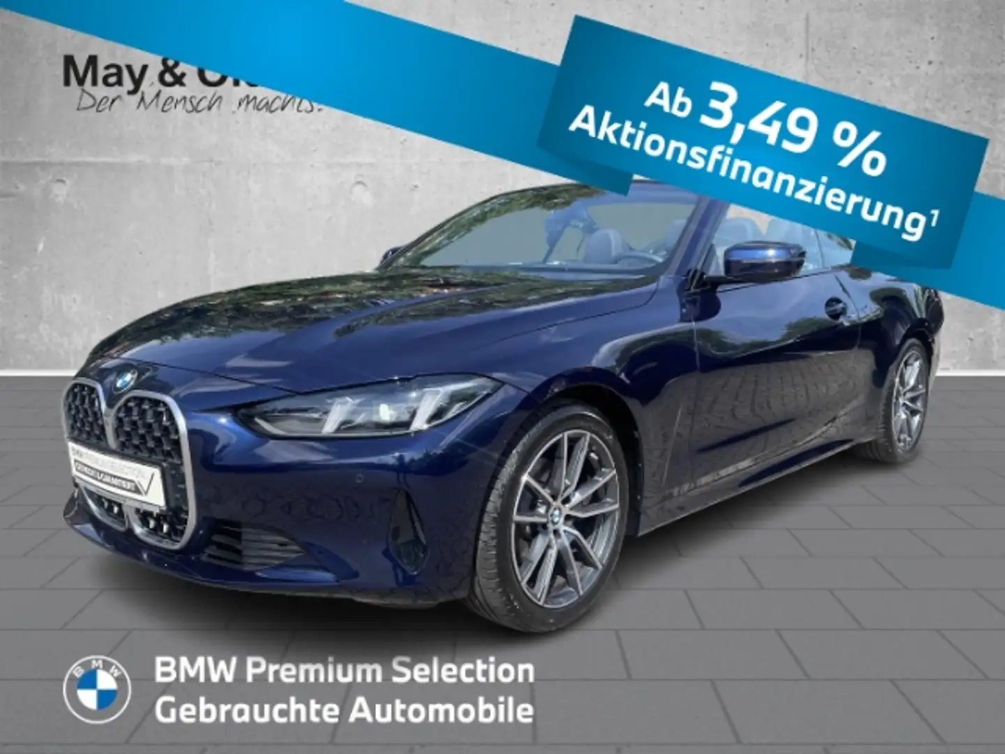 BMW 420 I Cabrio AHK HUD Leder el. Sitze 360 Kamera LED Blau - 1