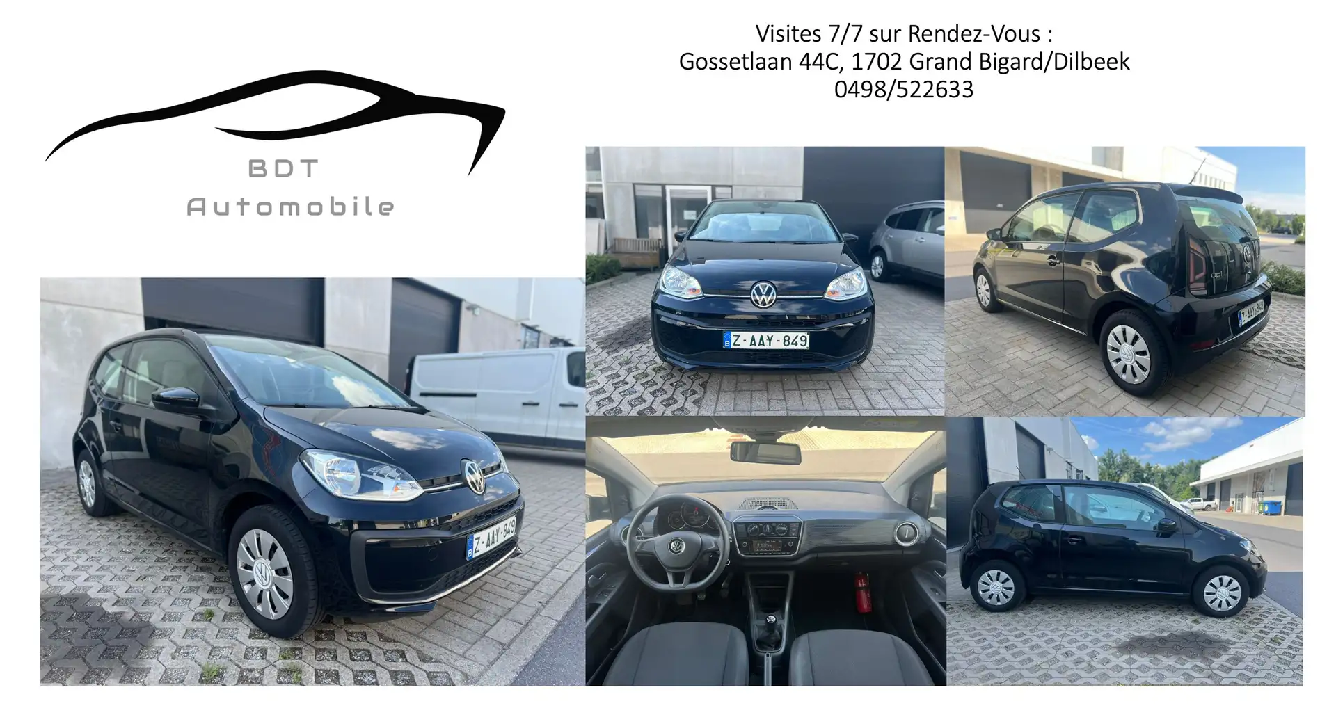 Volkswagen up! 1.0i BlackStyle Airco Bluethoot *TVA Déductible Noir - 1