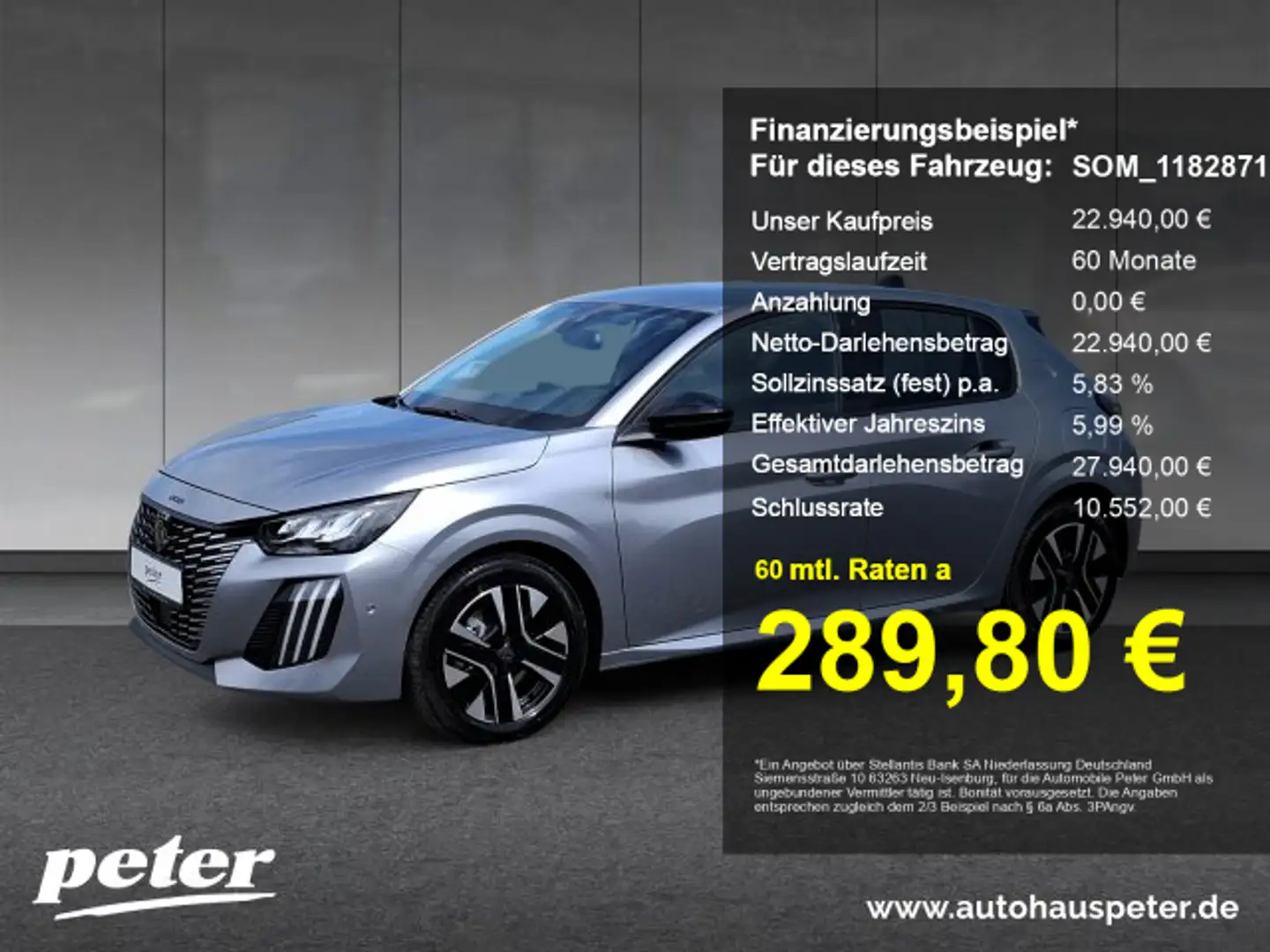 Peugeot 208 208 Allure 100 +360° Kamera+Navi+SHZ+LED+ Grau - 1