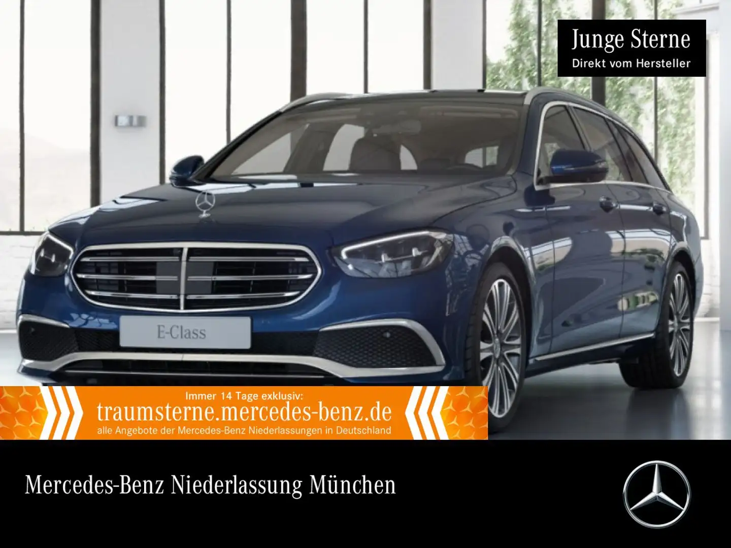 Mercedes-Benz E 400 d T 4M EXCLUSIVE+PANO+360+LED+FAHRASS+19"+9G Bleu - 1