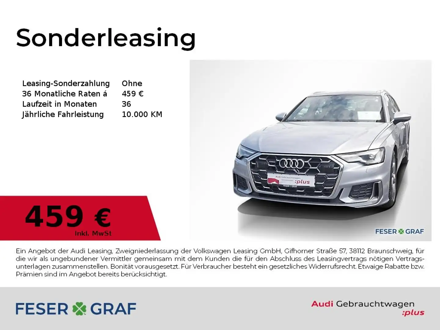 Audi A6 Avant 45 TDI qu S Line Ext Pano,Matrix,Kamera Silber - 1