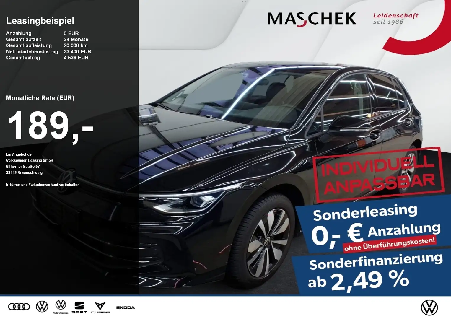 Volkswagen Golf GOAL 1.5 TSI AHK MFL Sitzh. Navi ACC PDC Schwarz - 1