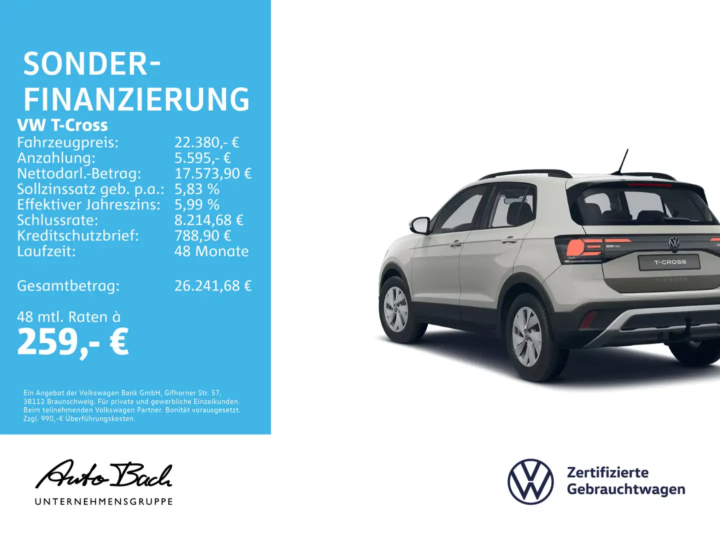 Volkswagen T-Cross 1.0 TSI Life LED Digital Cockpit ACC EPH Grau - 2