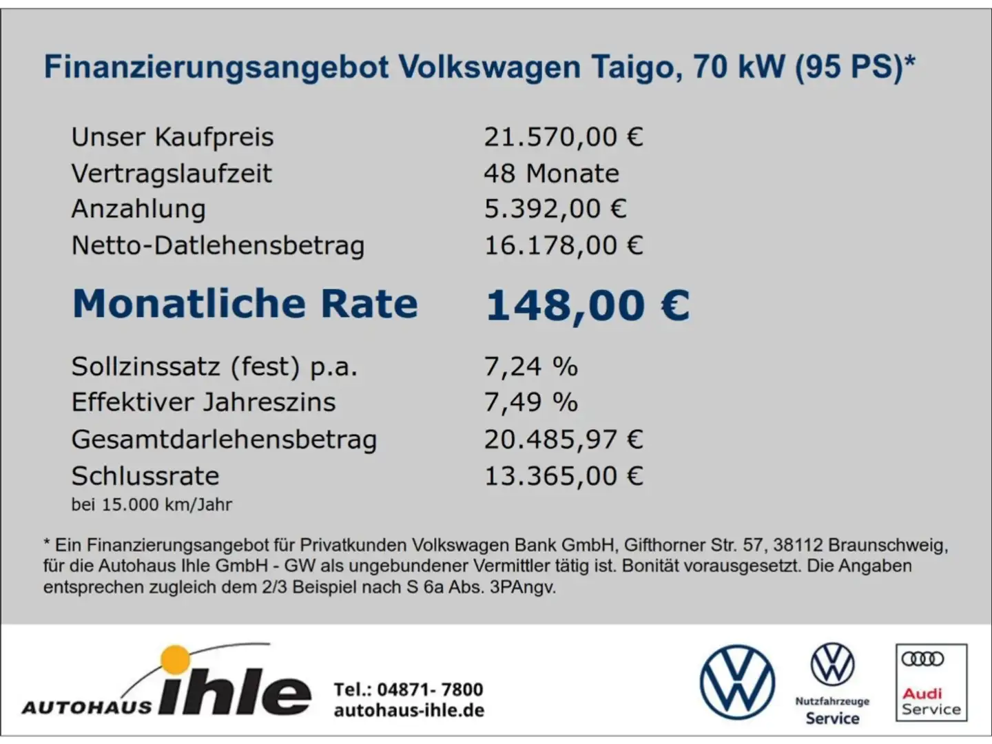 Volkswagen Taigo Goal 1,0 TSI Gar.12.2029 ACC+CLIMATRONIC+LIGHTASSI Grau - 2