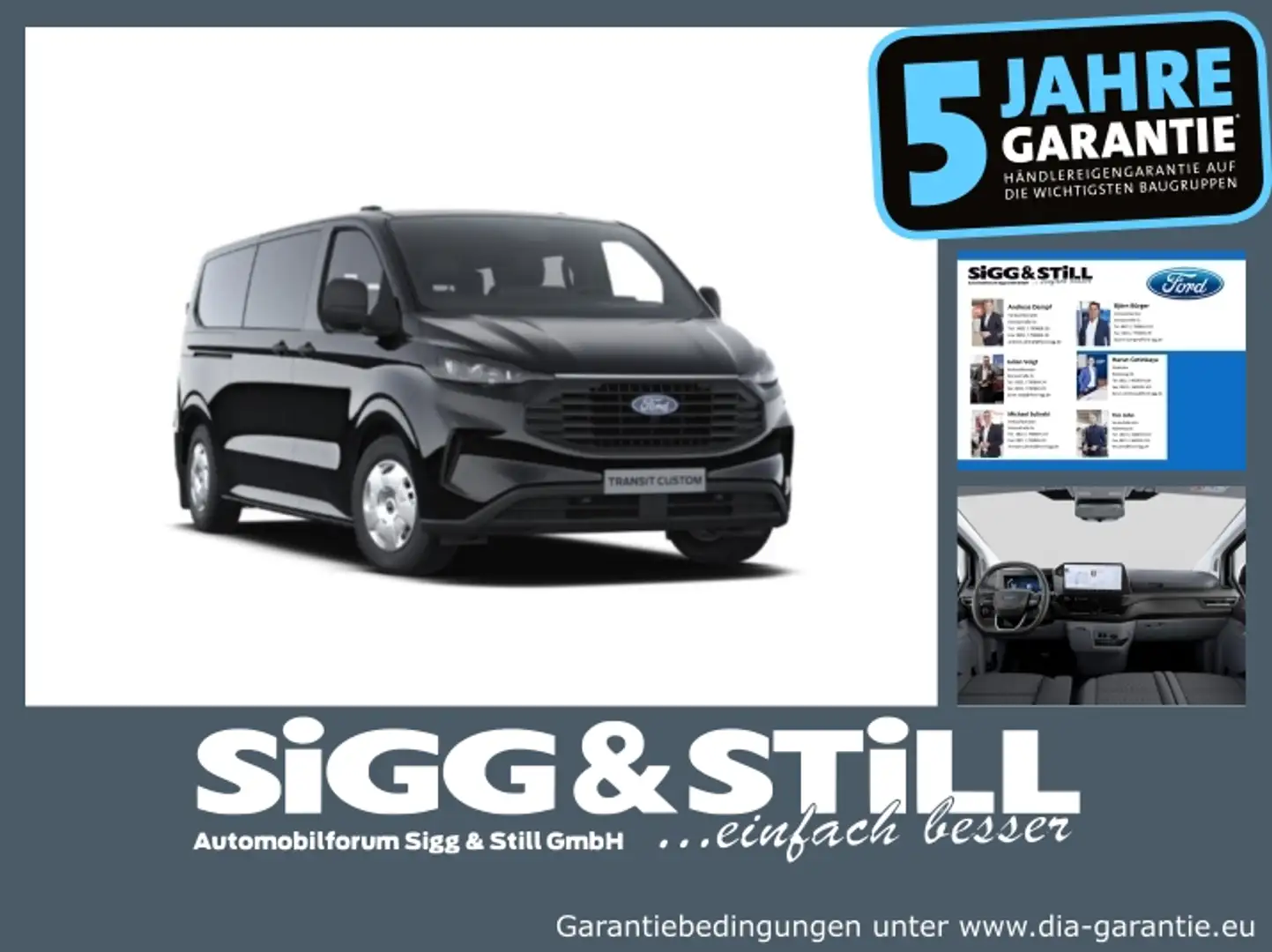 Ford Transit Custom Kombi Trend 320 L1 3XKLIMAAUT*SHZ Negru - 1