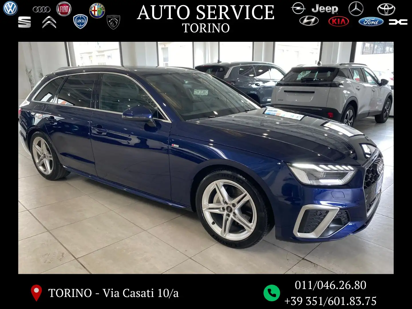 Audi A4 Avant 40 2.0 tdi mhev S line quattr 204cv s-tronic Bleu - 1
