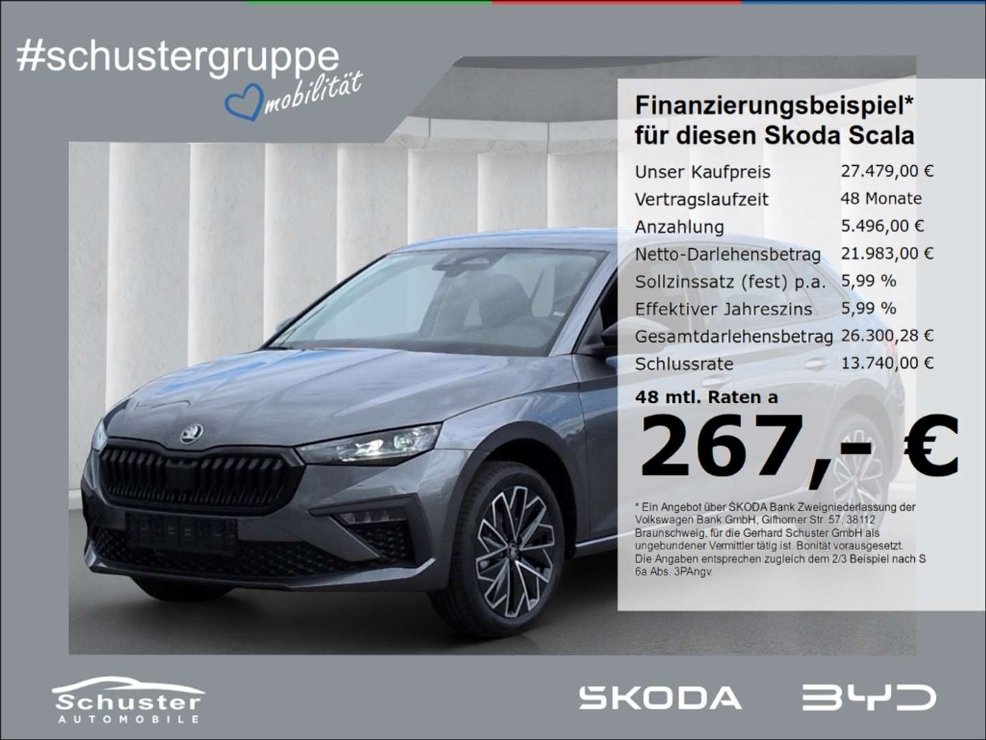 Skoda Scala nuo 478 €/ mėn Benzinas 2026m. Sedanas Automatinė