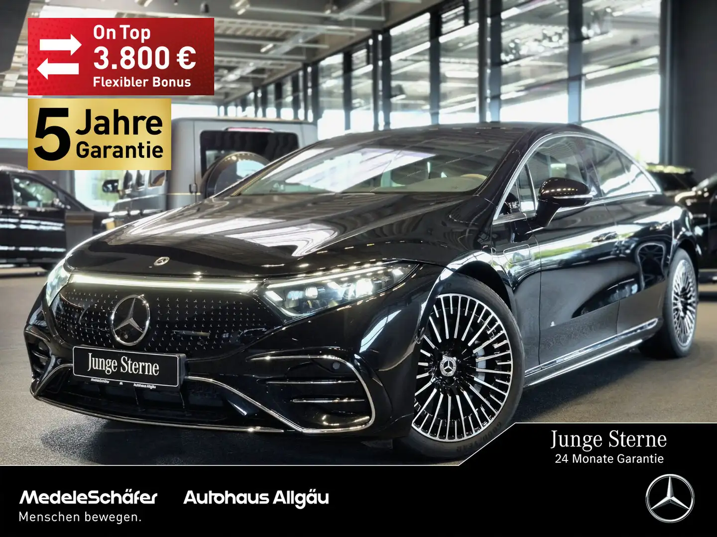 Mercedes-Benz EQS EQS 580 4M AMG Edition1 NAPPA-grau Hyper NP170 Tel Schwarz - 1