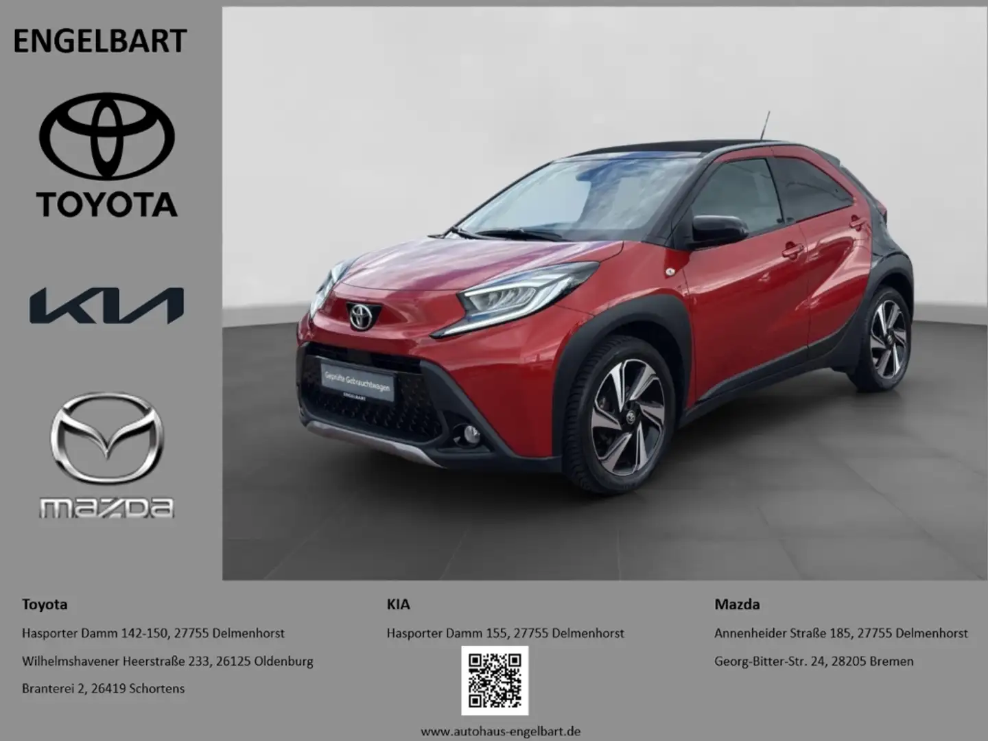 Toyota Aygo X Air Explore Faltdach LED CarPlay Android Auto Rood - 1