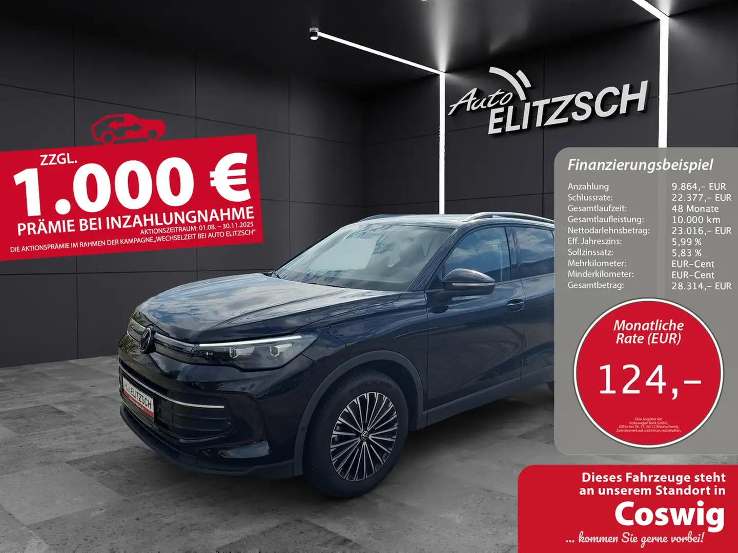Volkswagen Tiguan eTSI Life DSG LED AHK Navi AID ACC RFK SH Schwarz - 1