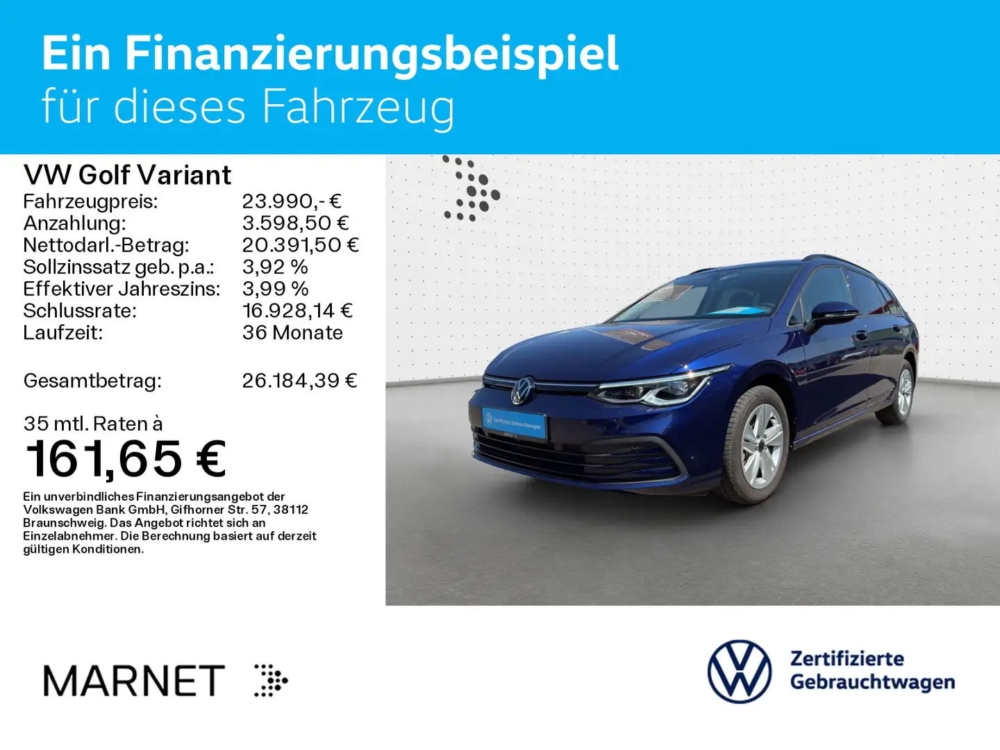 Volkswagen Golf Variant Golf VIII Variant 1.0 eTSI DSG Life*Navi* AHK* M Bleu - 2