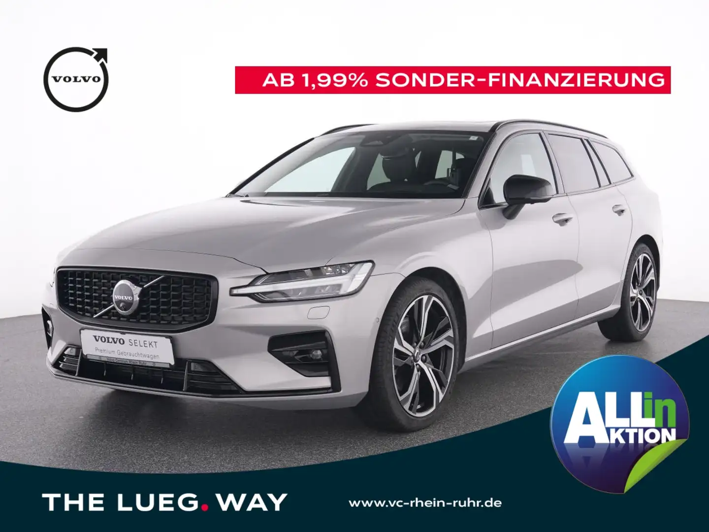 Volvo V60 B4 D ULTIMATE DARK+SHZ+360CAM+ON CALL Ultimate Dar Silber - 1