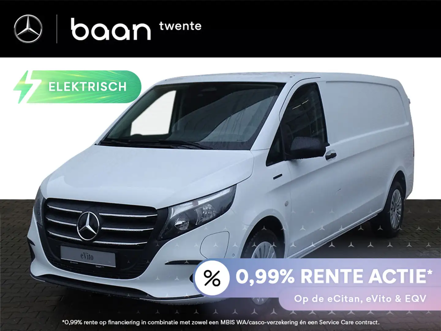 Mercedes-Benz Vito eVito 112 L3 66 kWh I WLTP 286 km I 2-Zits I Achte Wit - 1