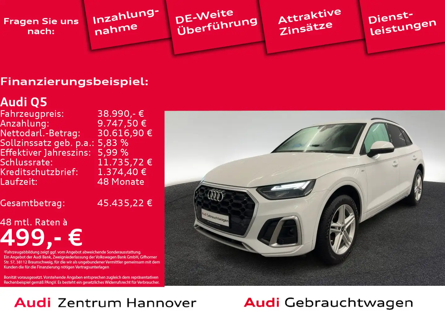 Audi Q5 S line 40 TDI quattro AHK virtual Kamera DAB Blanc - 1