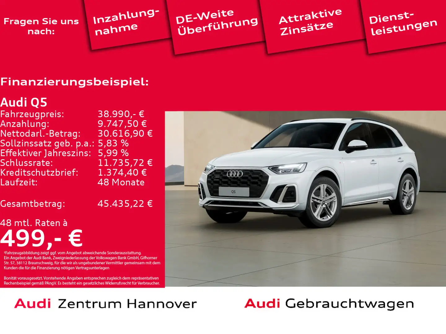 Audi Q5 S line 40 TDI quattro AHK virtual Kamera DAB Blanc - 1