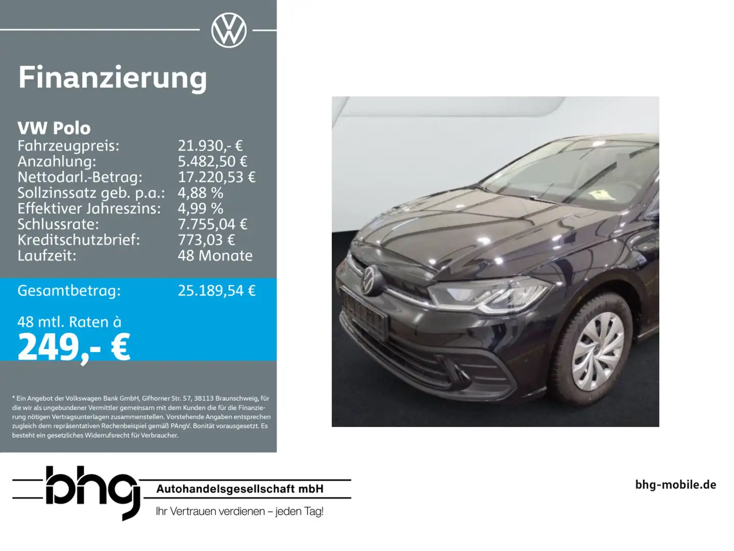 Volkswagen Polo 1.0 TSI OPF Life IQ.Drive ACC Navi connect Schwarz - 1