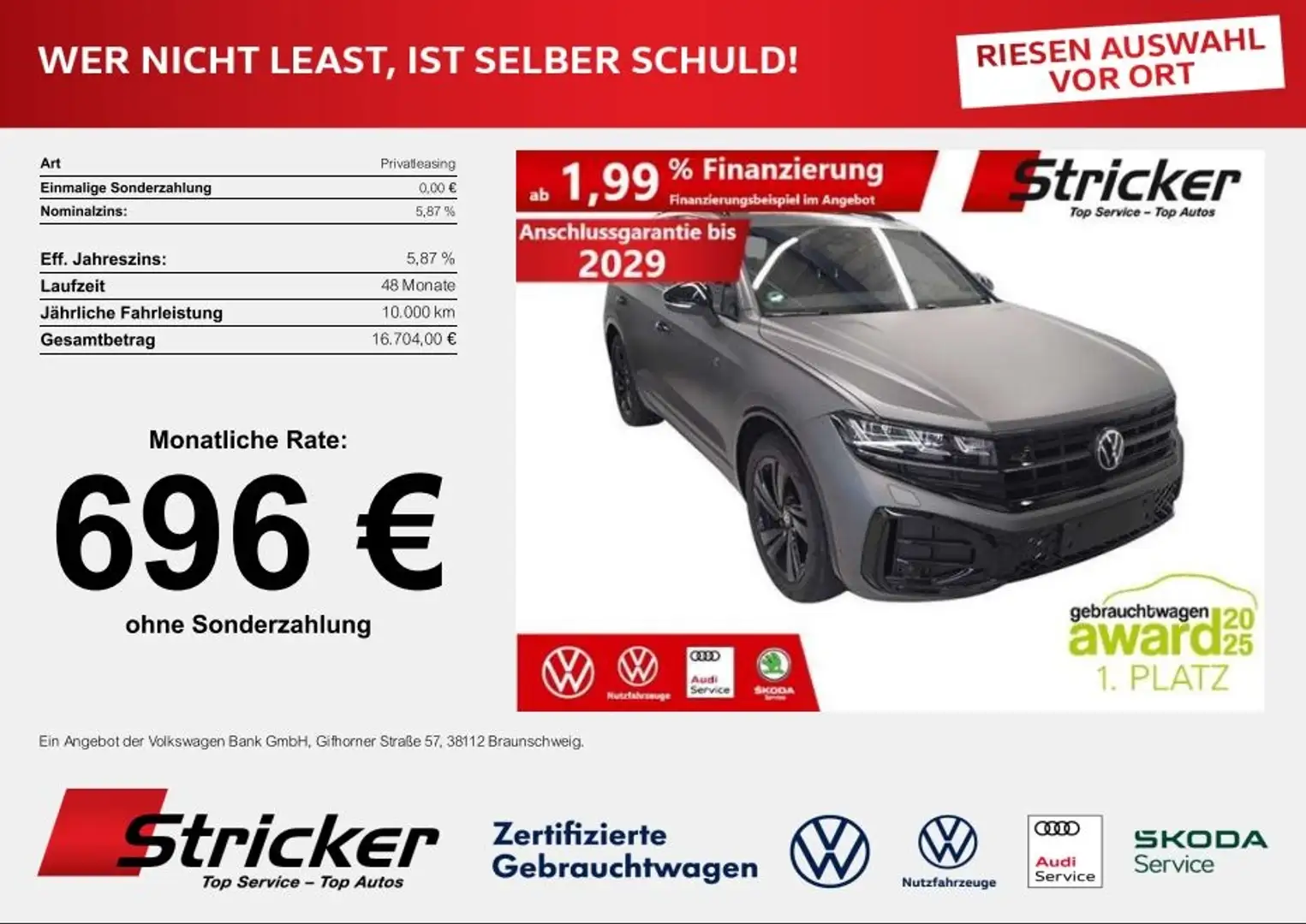 Volkswagen Touareg R-Line Black Style 3.0TDI 696,-ohne Anzahlung Pan Šedá - 2