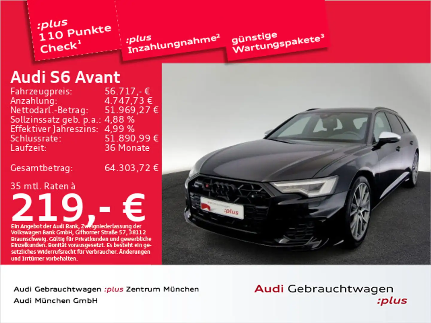 Audi S6 TDI tiptr. ACC/Virtual/Navi+ Schwarz - 1