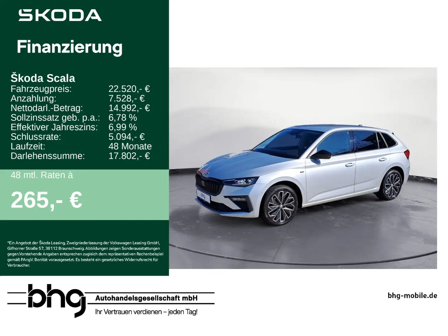 Skoda Scala 1.0 TSI DSG *SELECTION* *AHK*LED*DIGITALCO Argento - 1