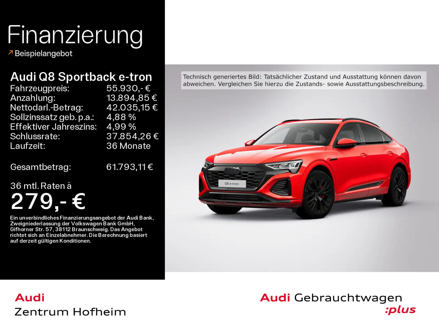 Audi Q8 e-tron S line 55 quattro*PANO*B&O*H Rot - 1