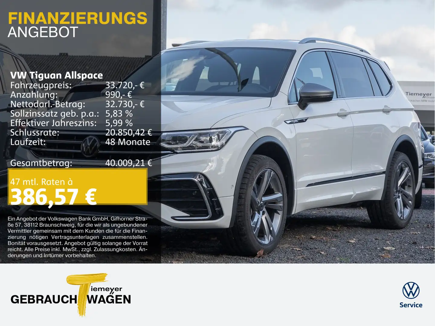 Volkswagen Tiguan Allspace 2.0 TDI DSG 4M R-LINE NAVI SITZH Bianco - 1