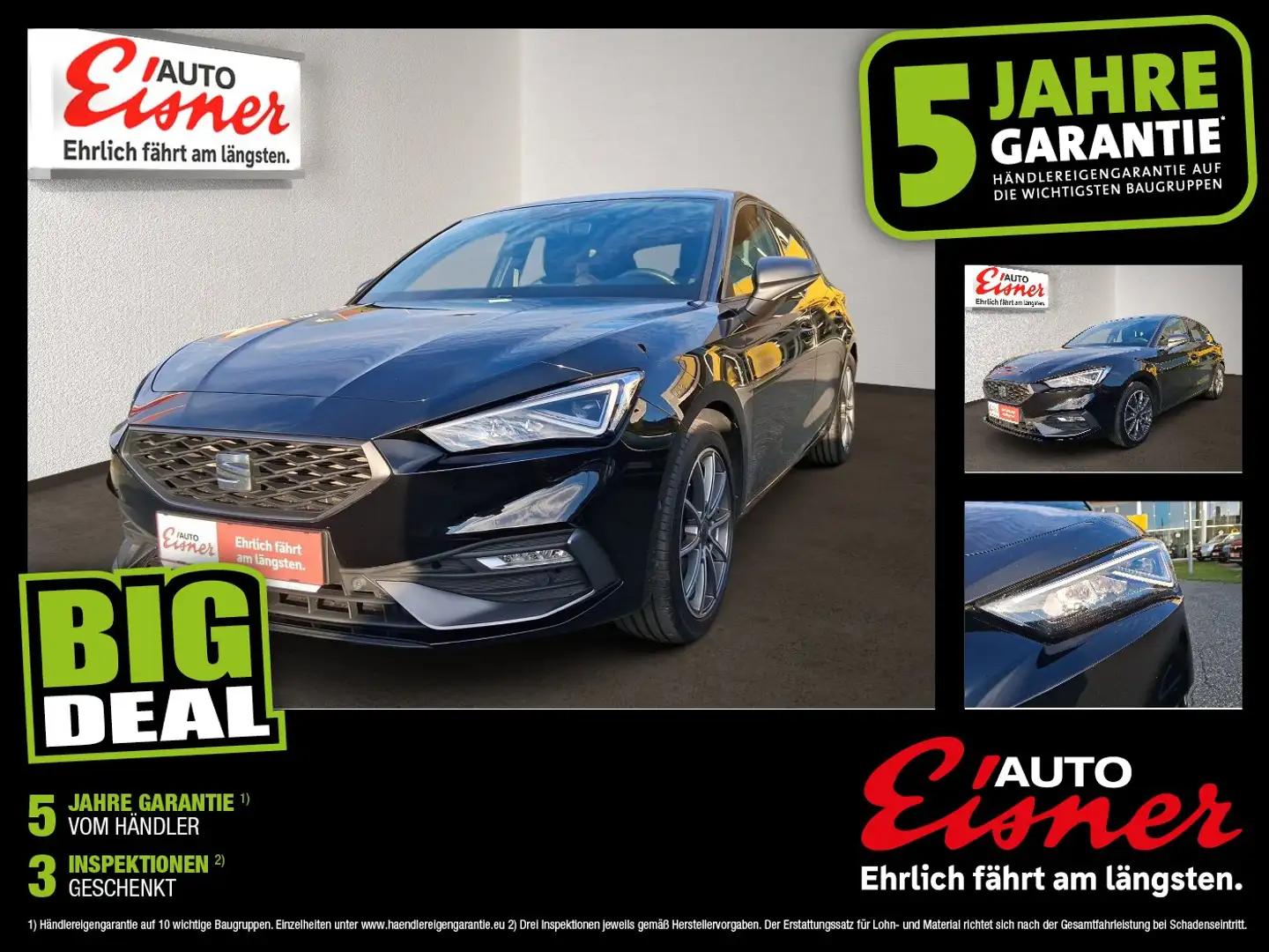 SEAT Leon 2.0 TDI FR AUT Fernlichtass. Kam. KlimaA Schwarz - 1