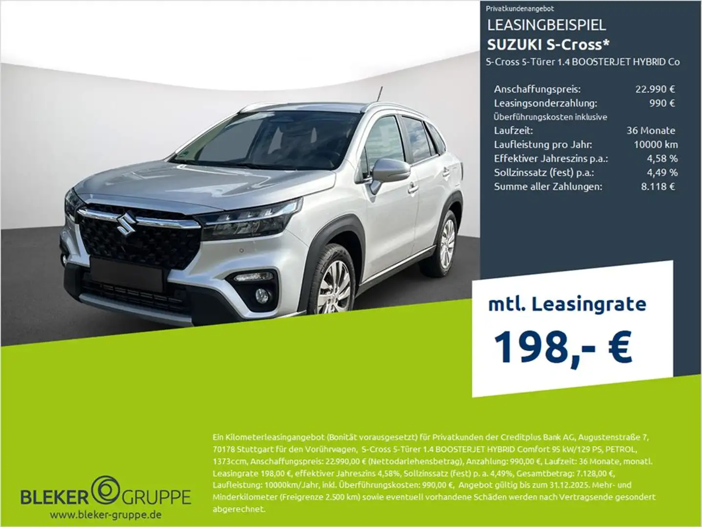 Suzuki SX4 S-Cross S-Cross 5-Türer 1.4 BOOSTERJET HYBRID Comfort Silber - 1
