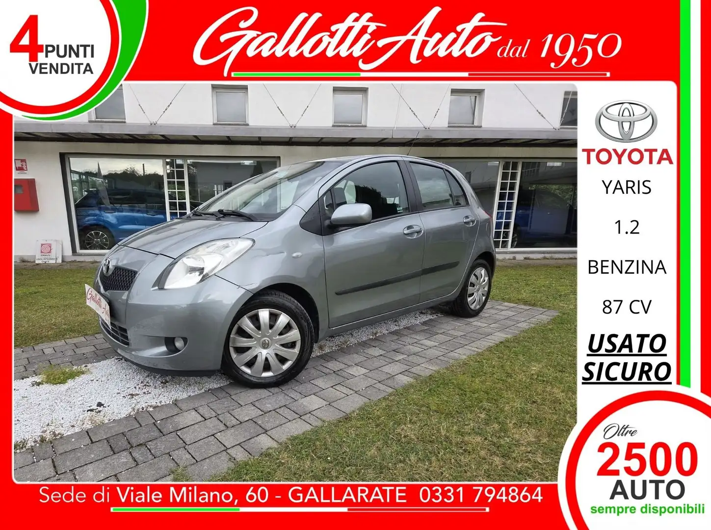 Toyota Yaris 1.3 5 porte Argento - 1