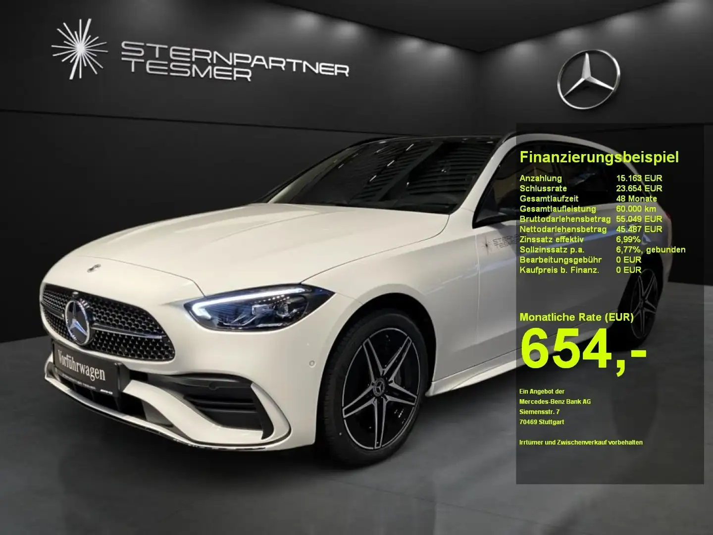 Mercedes-Benz C 300 e T AMG+NightP+AHK+PanoD+Memory+360° Weiß - 1