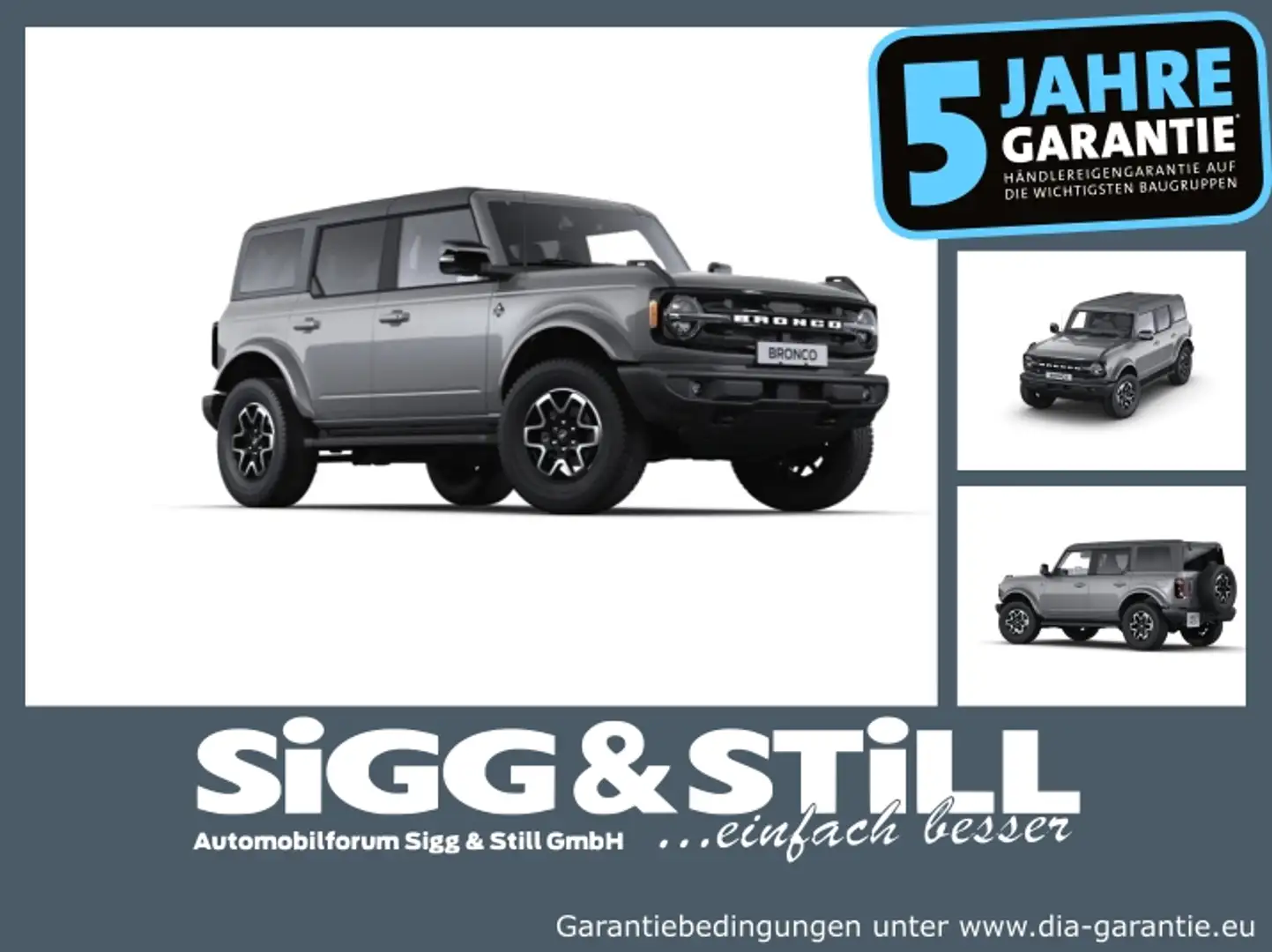 Ford Bronco OUTERBANKS 2.7 V6 *LED*SHZ*ACC*360*NAVI* Grau - 1