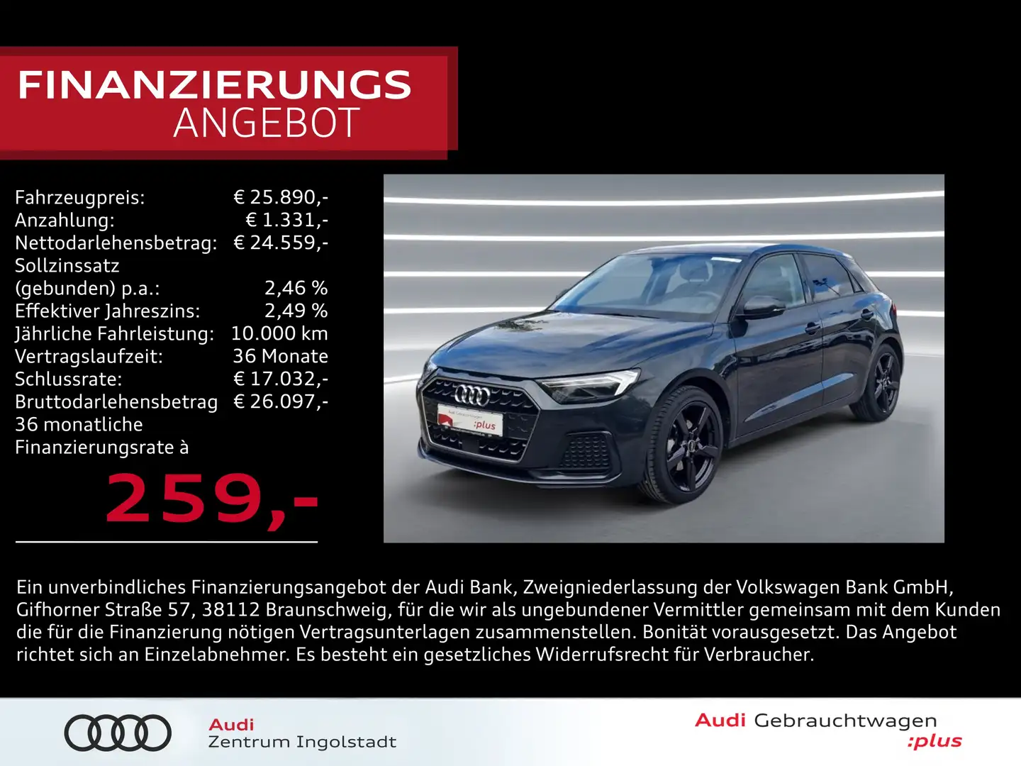 Audi A1 Sportback 30 TFSI LED NAVI 17" virt. advanced Grau - 1