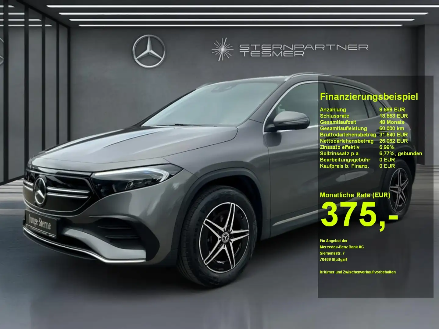 Mercedes-Benz EQA 350 4M AMG Mbux Kamera Sitzh. LED Tempomat Gris - 1