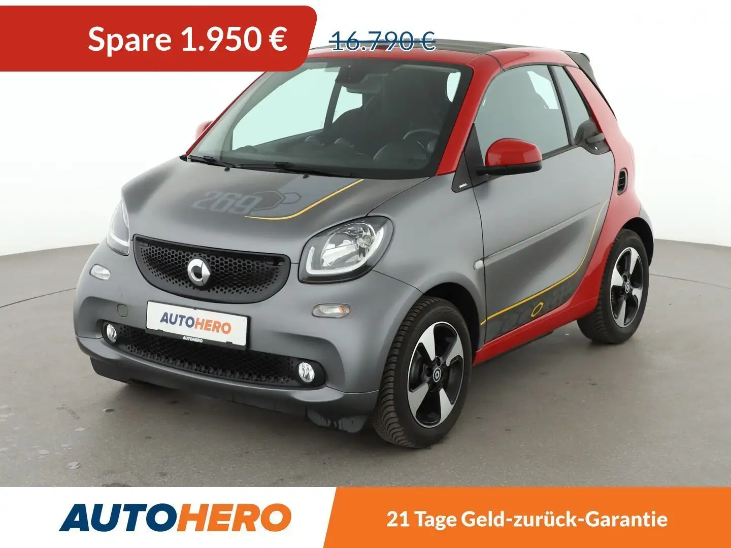 smart forTwo 0.9 Turbo Basis passion Aut.*TEMPO*SHZ*ALU* Grau - 1