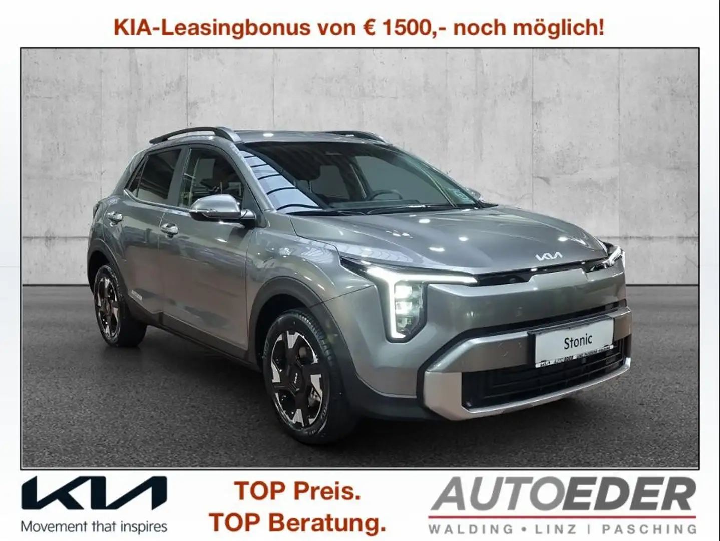 Kia Stonic 1,0 TGDI GPF ISG Silber Grau - 1