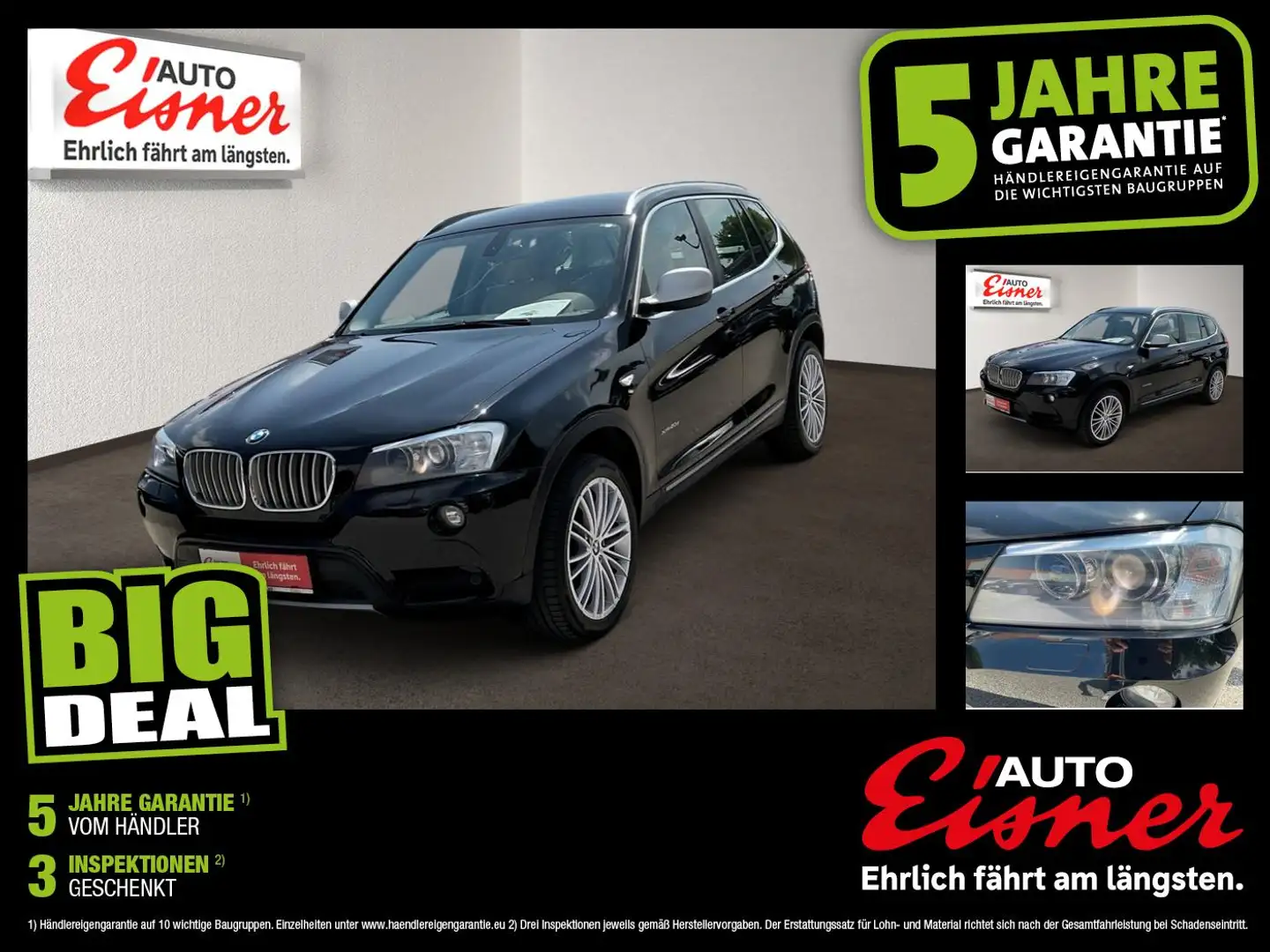 BMW X3 xDrive 20d 2xKlima AUT BiXenon KlimaA LM PDC Schwarz - 1