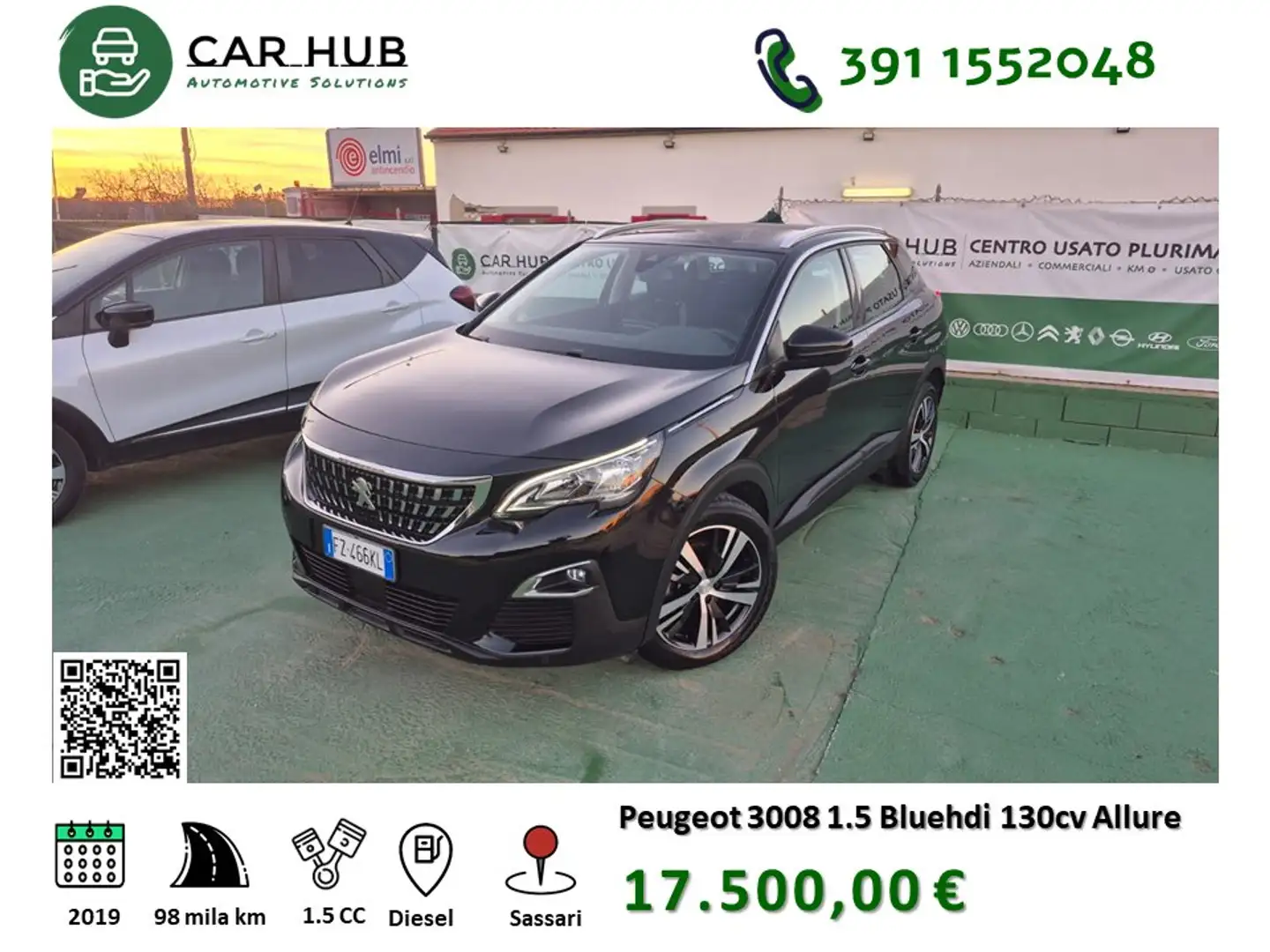Peugeot 3008 3008 1.5 bluehdi Allure 130cv Nero - 1