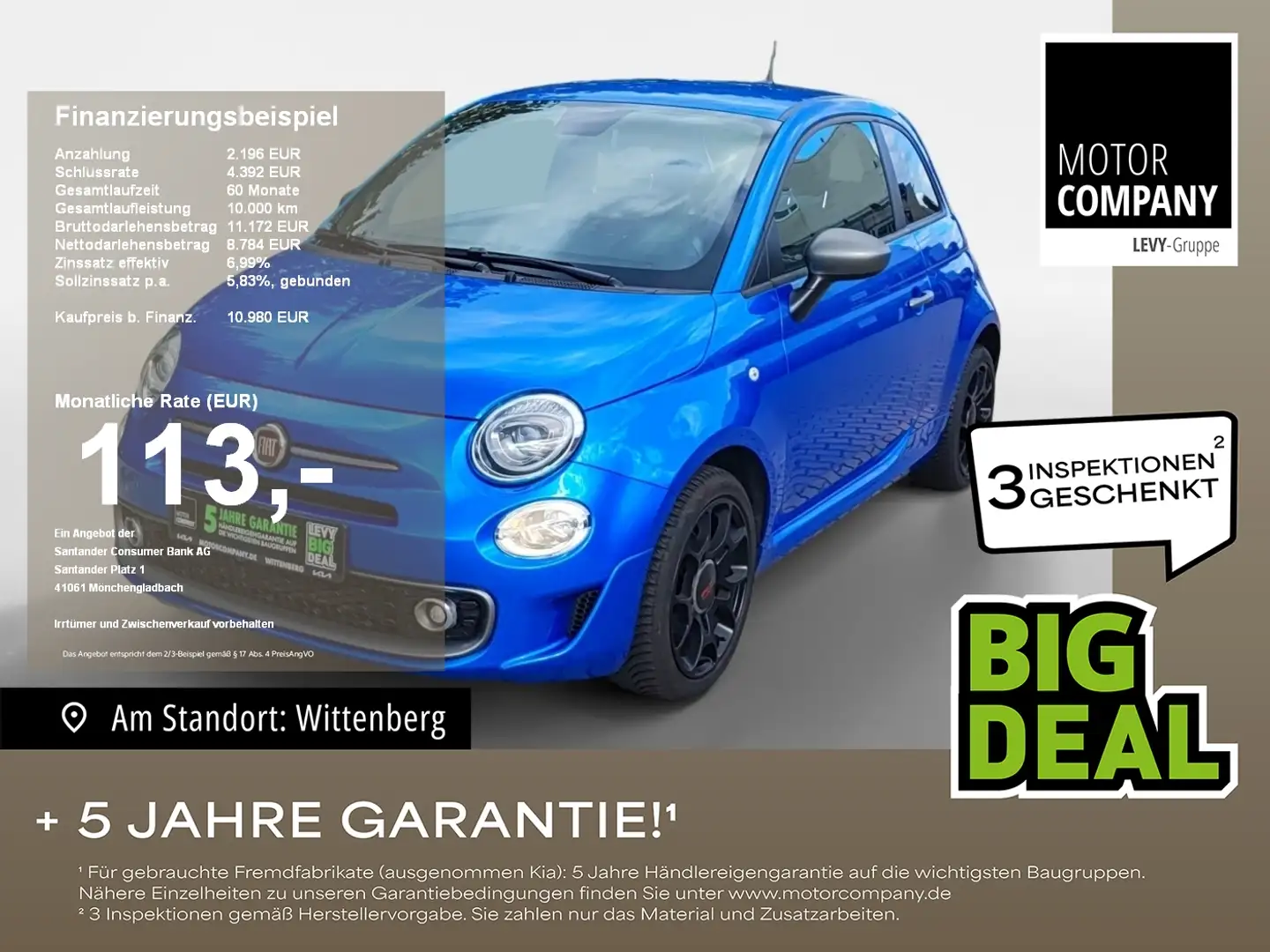 Fiat 500 1.2 8V Facelift*City-Paket*Komfort-Paket* Blauw - 1