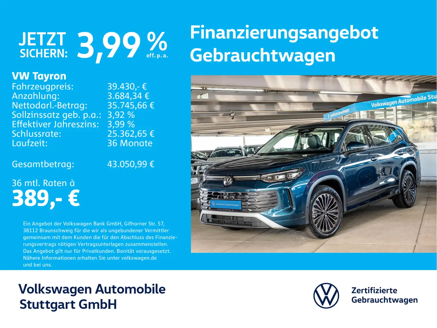 Volkswagen Tayron Life 1.5 TSI DSG Navi Kamera AHK ACC LED Blau - 1