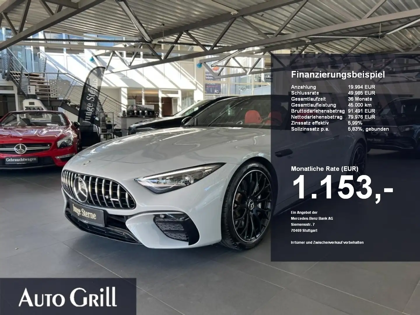 Mercedes-Benz SL 43 AMG Night 360 FAP HAL Burm Carbon 21" Grau - 1