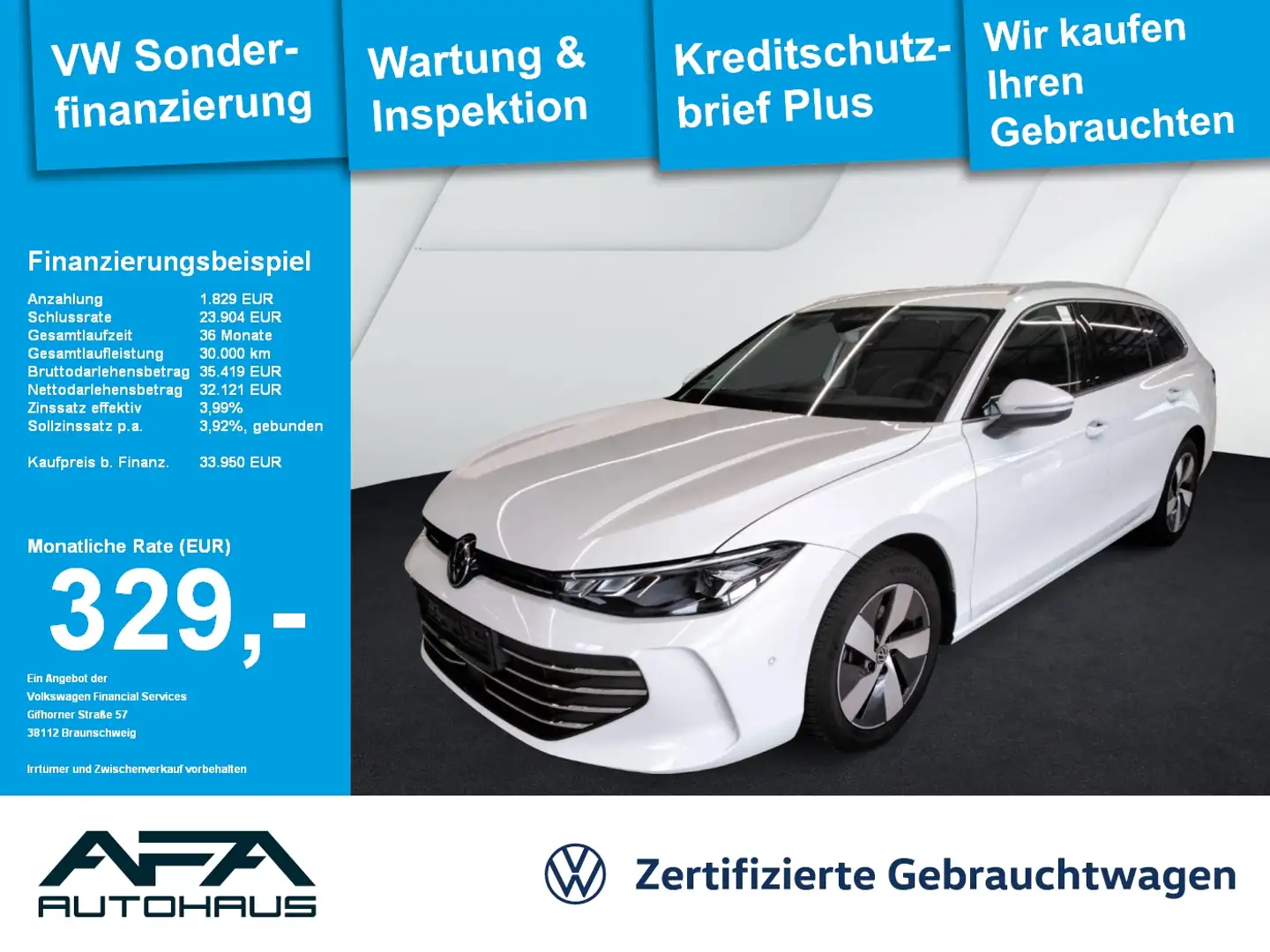 Volkswagen Passat Var. 1.5 eTSI Business DSG AHK*NAV*LED*ACC Weiß - 1