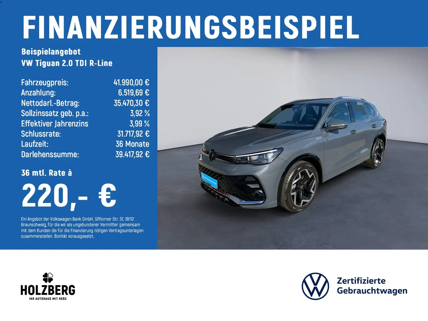 Volkswagen Tiguan 2.0 TDI R-Line AHK+HUD+MASSAGE Grau - 2