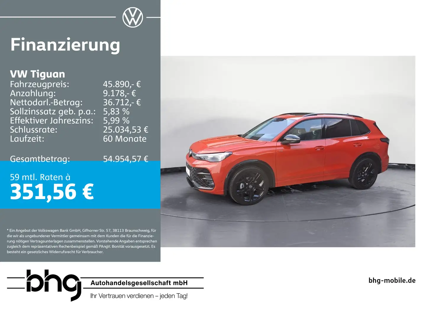 Volkswagen Tiguan 1.5 eTSI DSG R-Line Rot - 1