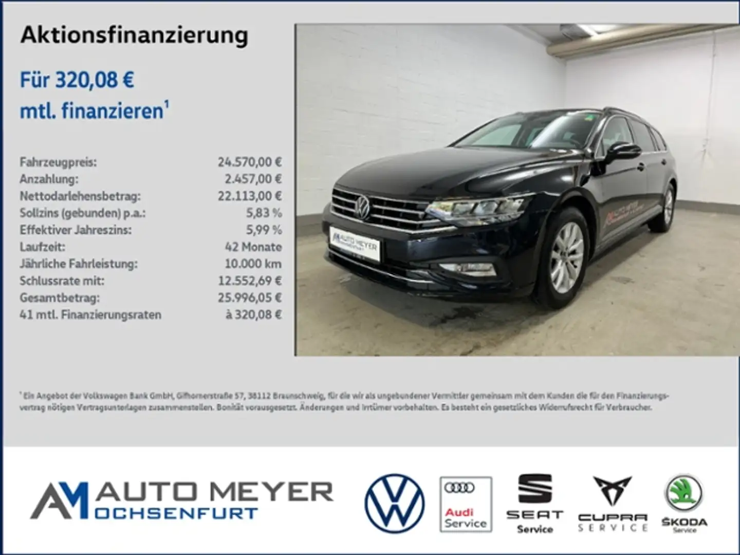 Volkswagen Passat Variant 2.0 TDI DSG Business Navi LED AHK ACC Zwart - 1