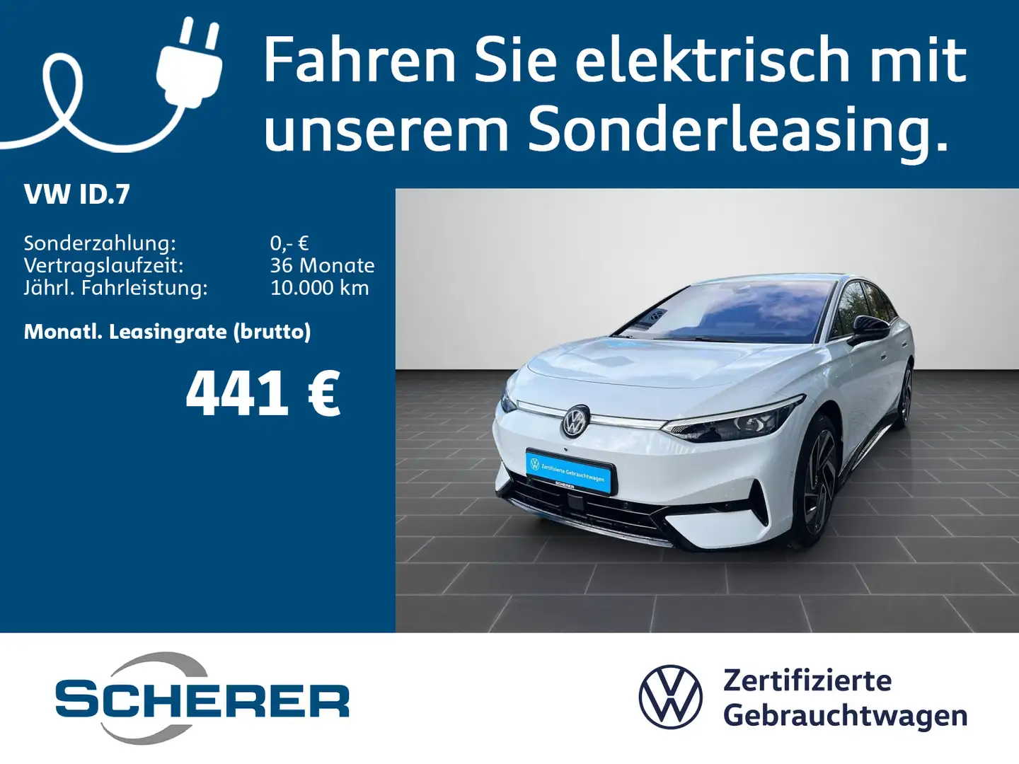 Volkswagen ID.7 Pro S 86 kWh 5 J.GARANTIE AHK NAVI MATRIX Weiß - 1